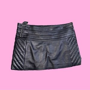 Black leather vintage guess micro mini skirt